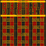 Custom Black Red-Gold Pinstripe Line Sports Sublimation Soccer Uniform Jersey