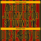 Custom Black Red-Gold Pinstripe Line Sports Sublimation Soccer Uniform Jersey