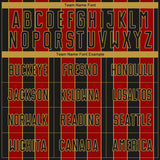 Custom Black Red-Old Gold Pinstripe Line Sports Sublimation Soccer Uniform Jersey