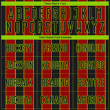 Custom Black Red-Neon Green Pinstripe Line Sports Sublimation Soccer Uniform Jersey