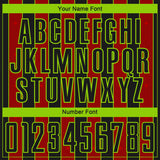 Custom Black Red-Neon Green Pinstripe Line Sports Sublimation Soccer Uniform Jersey