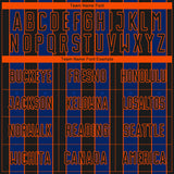 Custom Black Royal-Orange Pinstripe Line Sports Sublimation Soccer Uniform Jersey