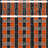 Custom Black Orange-White Pinstripe Line Sports Sublimation Soccer Uniform Jersey