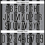 Custom Black Gray-White Pinstripe Line Sports Sublimation Soccer Uniform Jersey