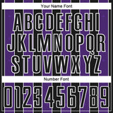 Custom Black Purple-White Pinstripe Line Sports Sublimation Soccer Uniform Jersey