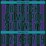 Custom Black Purple-Teal Pinstripe Line Sports Sublimation Soccer Uniform Jersey