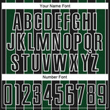 Custom Black Green-White Pinstripe Line Sports Sublimation Soccer Uniform Jersey