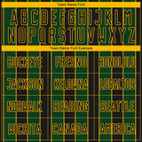 Custom Black Green-Gold Pinstripe Line Sports Sublimation Soccer Uniform Jersey