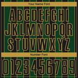 Custom Black Green-Old Gold Pinstripe Line Sports Sublimation Soccer Uniform Jersey