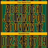 Custom Black Kelly Green-Gold Pinstripe Line Sports Sublimation Soccer Uniform Jersey