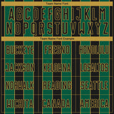 Custom Black Kelly Green-Old Gold Pinstripe Line Sports Sublimation Soccer Uniform Jersey