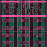 Custom Black Kelly Green-Pink Pinstripe Line Sports Sublimation Soccer Uniform Jersey