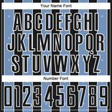 Custom Black Light Blue-White Pinstripe Line Sports Sublimation Soccer Uniform Jersey