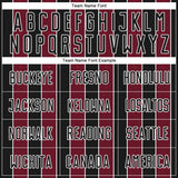 Custom Black Crimson-White Pinstripe Line Sports Sublimation Soccer Uniform Jersey