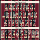 Custom Black Vintage USA Flag Crimson-Cream Pinstripe Line Sports Sublimation Soccer Uniform Jersey