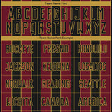 Custom Black Crimson-Old Gold Pinstripe Line Sports Sublimation Soccer Uniform Jersey