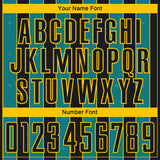 Custom Black Teal-Yellow Pinstripe Line Sports Sublimation Soccer Uniform Jersey