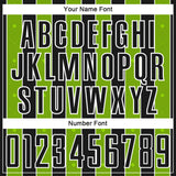 Custom Black Neon Green-White Pinstripe Line Sports Sublimation Soccer Uniform Jersey