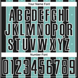 Custom Black Ice Blue-White Pinstripe Line Sports Sublimation Soccer Uniform Jersey