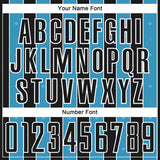 Custom Black Sky Blue-White Pinstripe Line Sports Sublimation Soccer Uniform Jersey