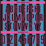 Custom Black Sky Blue-Pink Pinstripe Line Sports Sublimation Soccer Uniform Jersey