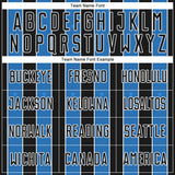 Custom Black Powder Blue-White Pinstripe Line Sports Sublimation Soccer Uniform Jersey