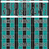 Custom Black Aqua-White Pinstripe Line Sports Sublimation Soccer Uniform Jersey