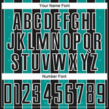 Custom Black Aqua-White Pinstripe Line Sports Sublimation Soccer Uniform Jersey