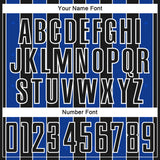 Custom Black Thunder Blue-White Pinstripe Line Sports Sublimation Soccer Uniform Jersey