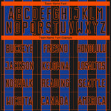 Custom Black Thunder Blue-Orange Pinstripe Line Sports Sublimation Soccer Uniform Jersey