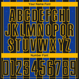 Custom Black Thunder Blue-Gold Pinstripe Line Sports Sublimation Soccer Uniform Jersey