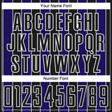 Custom Black Dark Purple-White Pinstripe Line Sports Sublimation Soccer Uniform Jersey