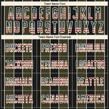 Custom Black Vintage USA Flag Olive-Cream Pinstripe Line Sports Sublimation Soccer Uniform Jersey