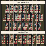Custom Black Vintage USA Flag Olive-Cream Pinstripe Line Sports Sublimation Soccer Uniform Jersey