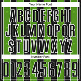 Custom Black Aurora Green-White Pinstripe Line Sports Sublimation Soccer Uniform Jersey