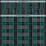 Custom Black Midnight Green-Gray Pinstripe Line Sports Sublimation Soccer Uniform Jersey