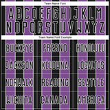 Custom Black Medium Purple-White Pinstripe Line Sports Sublimation Soccer Uniform Jersey