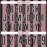 Custom Black Medium Pink-White Pinstripe Line Sports Sublimation Soccer Uniform Jersey