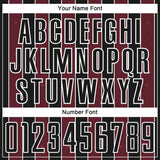 Custom Black Burgundy-White Pinstripe Line Sports Sublimation Soccer Uniform Jersey