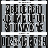 Custom Black Silver-White Pinstripe Line Sports Sublimation Soccer Uniform Jersey