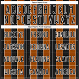 Custom Black Texas Orange-White Pinstripe Line Sports Sublimation Soccer Uniform Jersey