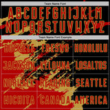 Custom Black Red-Old Gold Abstract Fragment Art Splash Sports Sublimation Soccer Uniform Jersey