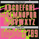 Custom Black Pink-Neon Green Abstract Fragment Art Splash Sports Sublimation Soccer Uniform Jersey