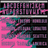 Custom Black Pink-Teal Abstract Fragment Art Splash Sports Sublimation Soccer Uniform Jersey