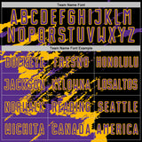 Custom Black Purple-Gold Abstract Fragment Art Splash Sports Sublimation Soccer Uniform Jersey