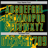 Custom Black Kelly Green-Gold Abstract Fragment Art Splash Sports Sublimation Soccer Uniform Jersey