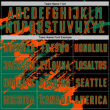 Custom Black Kelly Green-Orange Abstract Fragment Art Splash Sports Sublimation Soccer Uniform Jersey