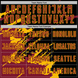 Custom Black Crimson-Gold Abstract Fragment Art Splash Sports Sublimation Soccer Uniform Jersey