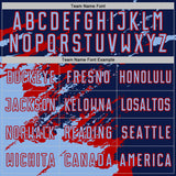 Custom Navy Light Blue-Red Abstract Fragment Art Splash Sports Sublimation Soccer Uniform Jersey