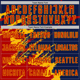 Custom Navy Red-Gold Abstract Fragment Art Splash Sports Sublimation Soccer Uniform Jersey